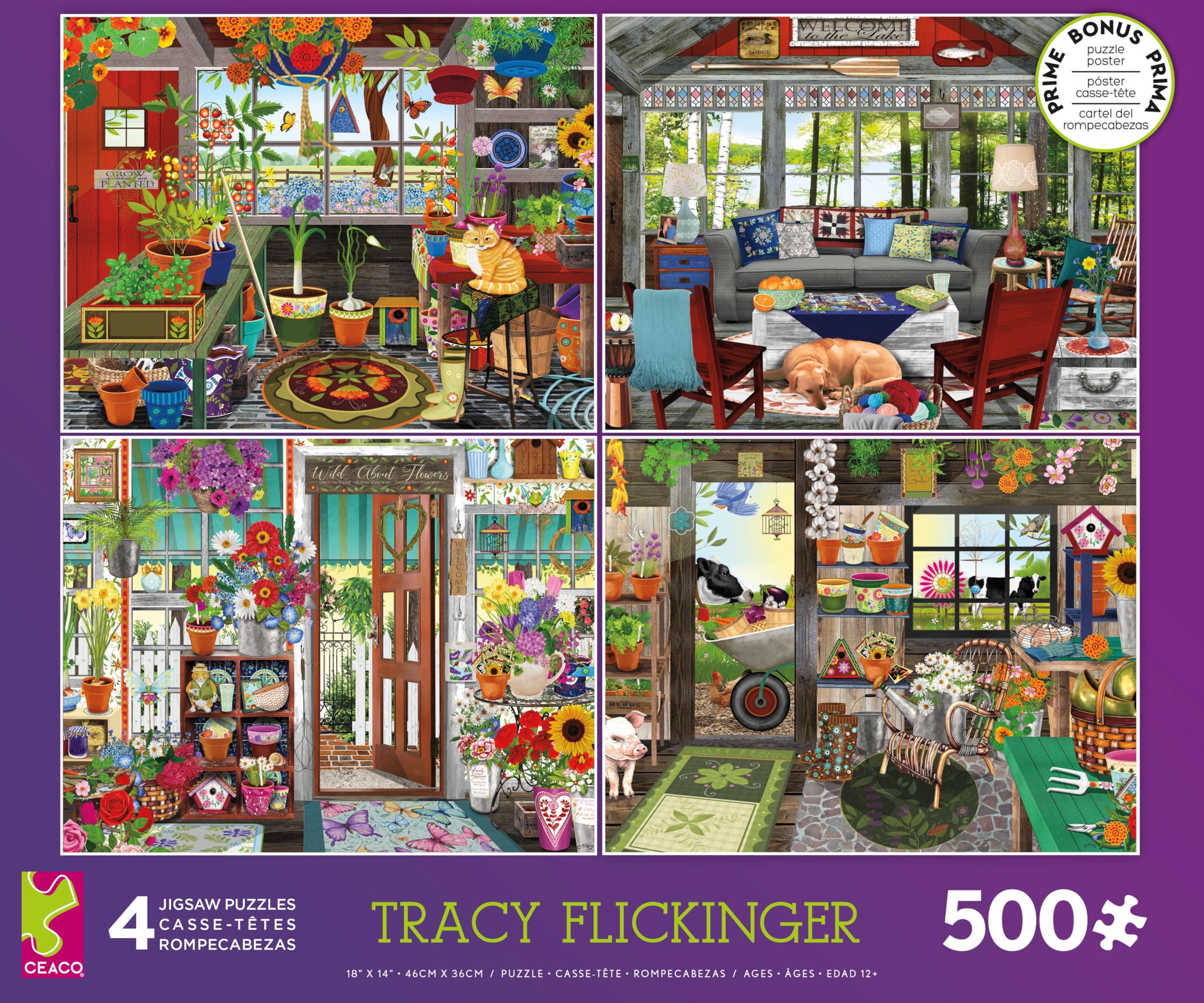 ❗️sachicoco8⭐️  Amazon.com: Ceaco - 4 in 1 Multipack - Tracy Flickinger - (4